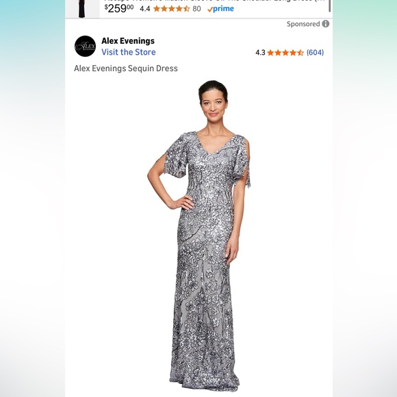 Alex Evenings Metallic Gown with Sequins - Picture 1 of 8